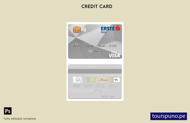 lista para imprimir plantilla de tarjeta de débito visa Hungría Erste Bank
